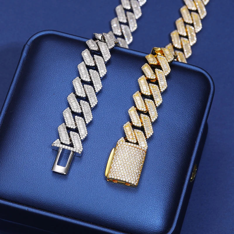 12-22mm - Baguette Center Row Cuban Link Chain