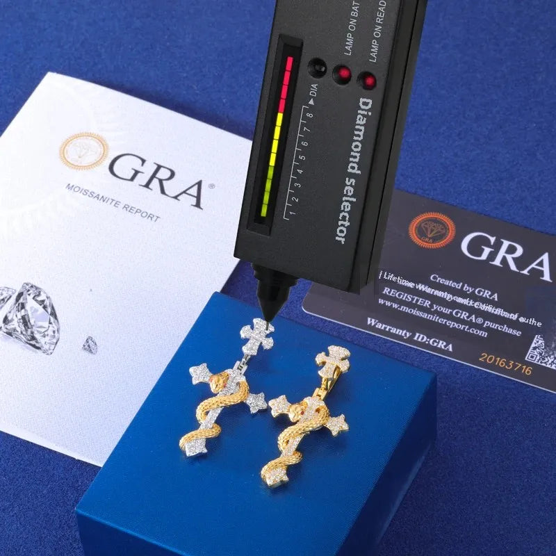 Snake Winding Cross Pendant