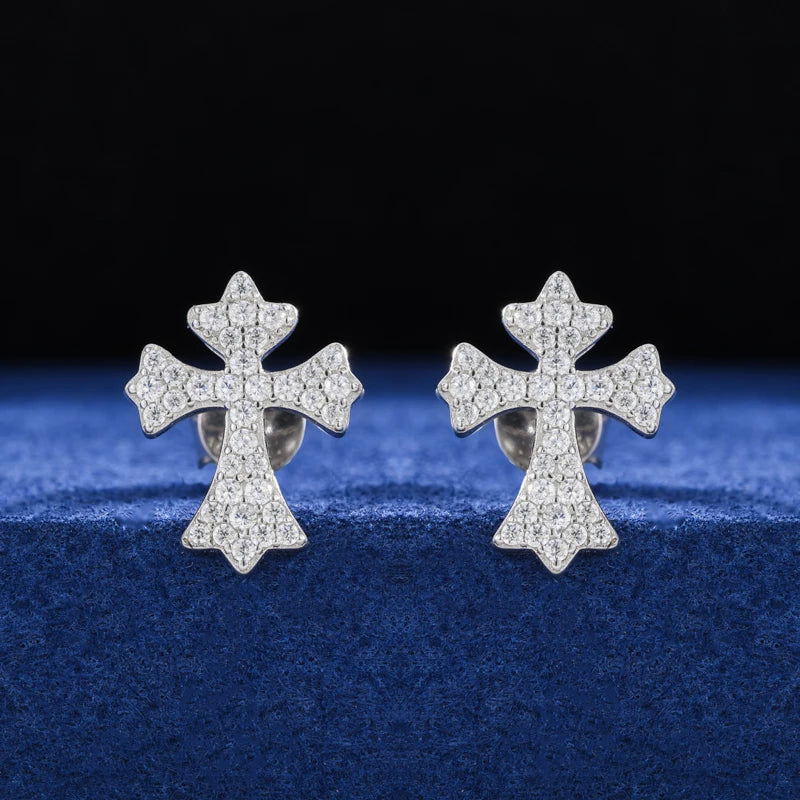 Goth Cross Stud Earrings