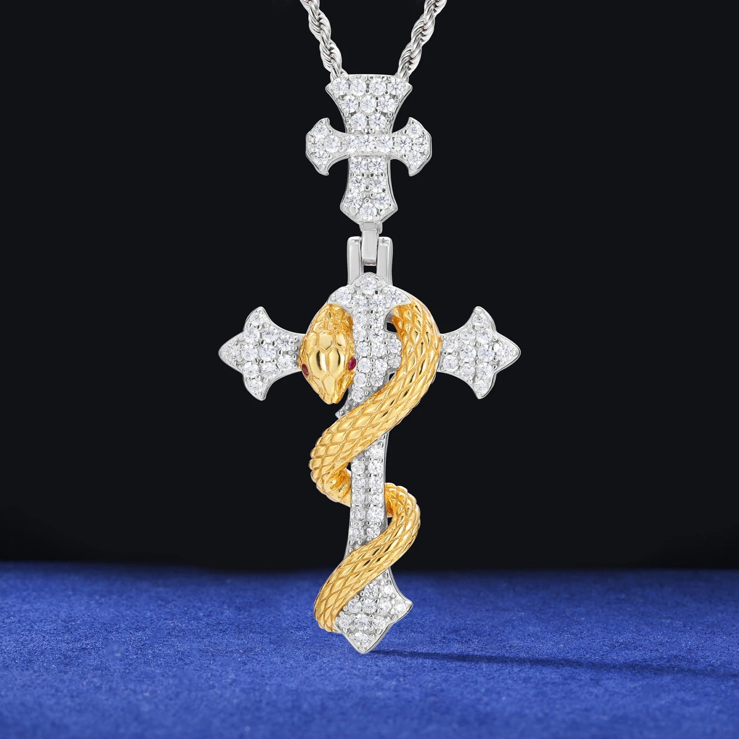 Snake Winding Cross Pendant