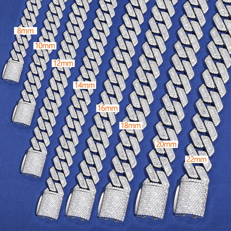 12-22mm - Baguette Center Row Cuban Link Chain