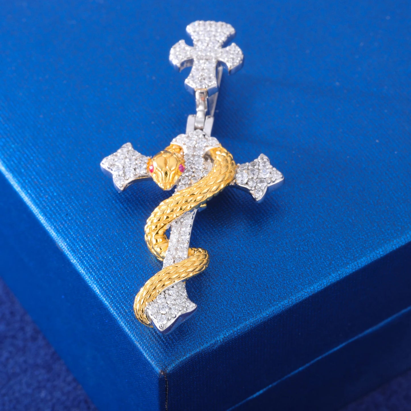 Snake Winding Cross Pendant