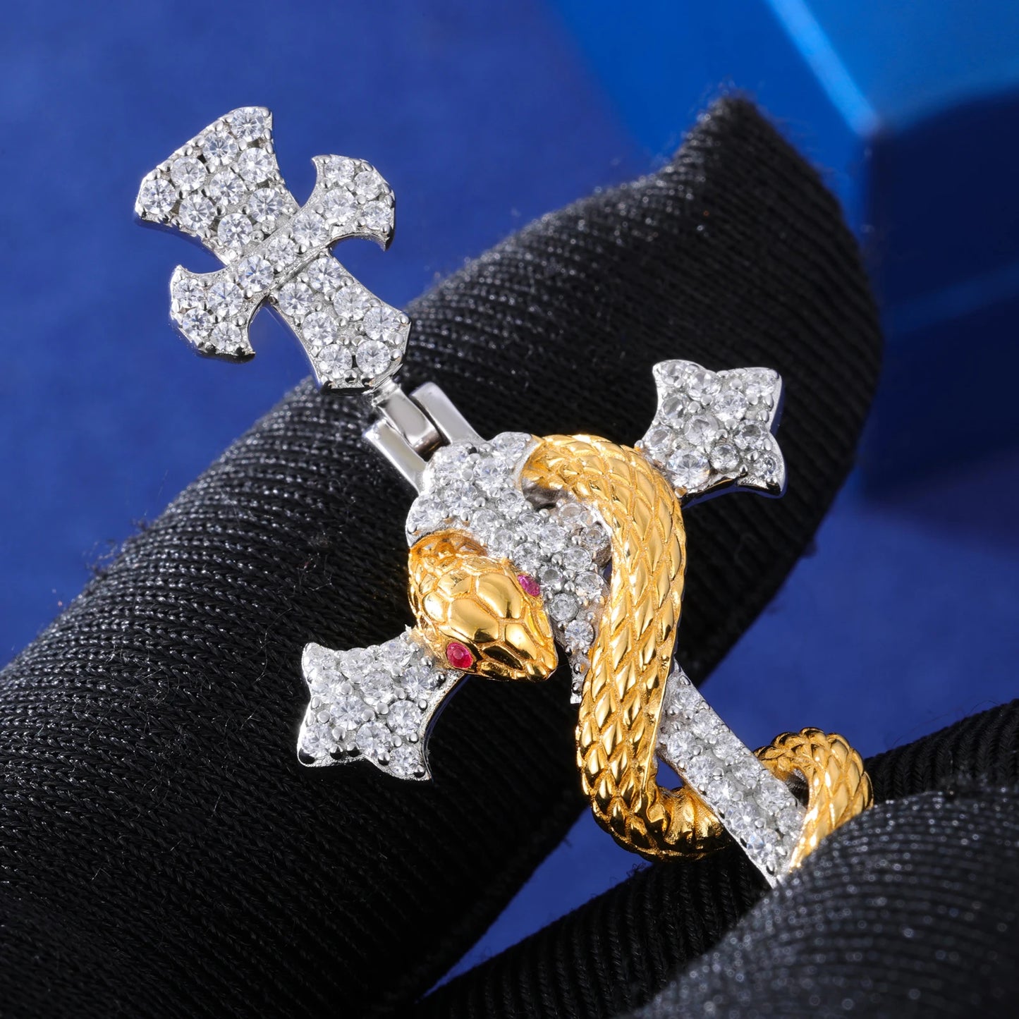 Snake Winding Cross Pendant