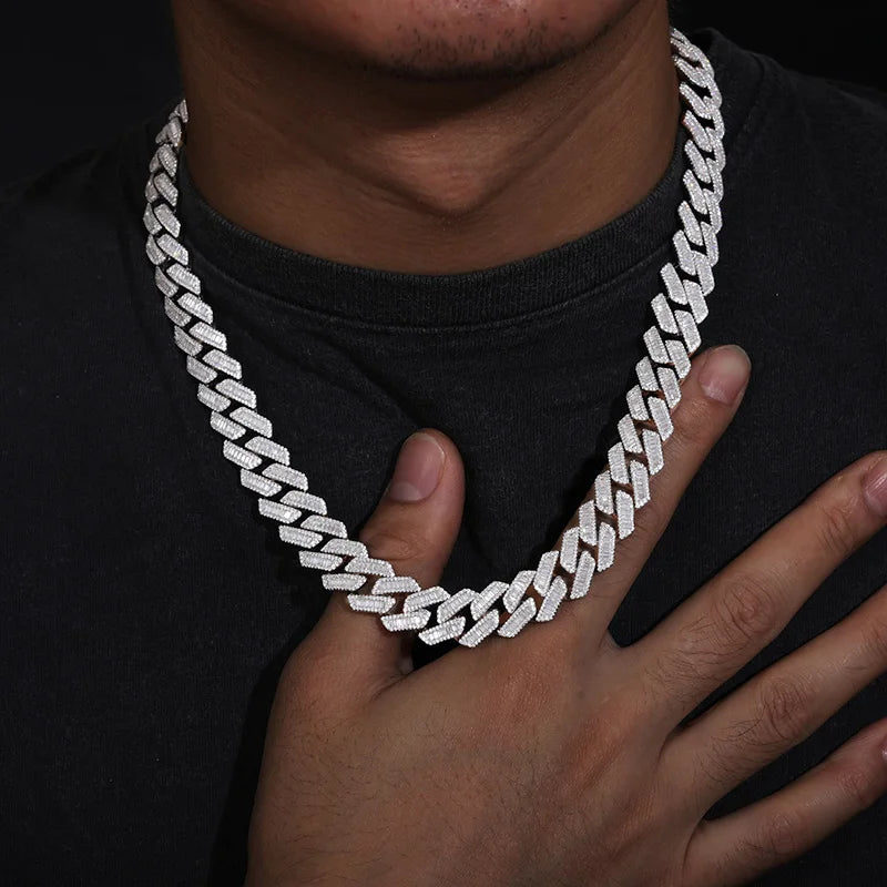 12-22mm - Baguette Center Row Cuban Link Chain