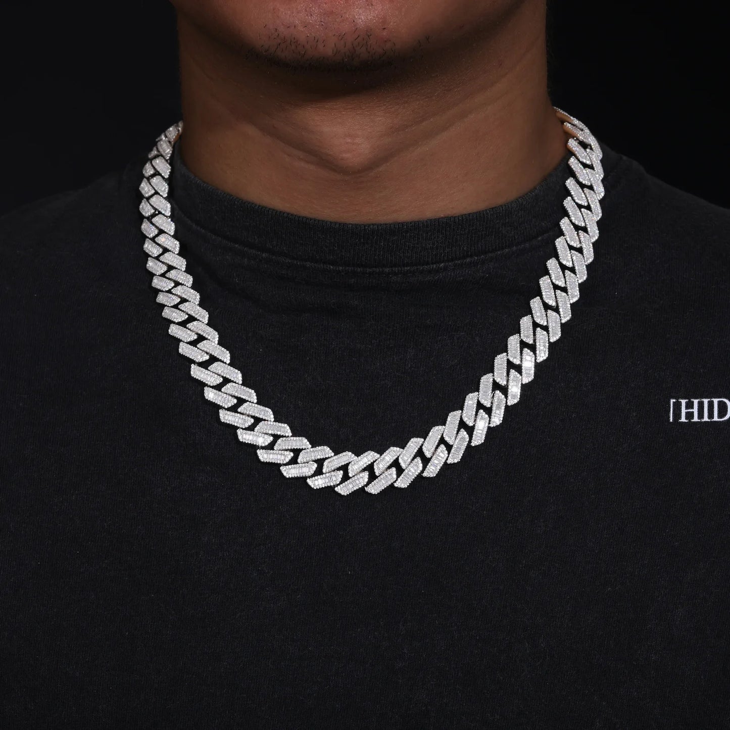 12-22mm - Baguette Center Row Cuban Link Chain