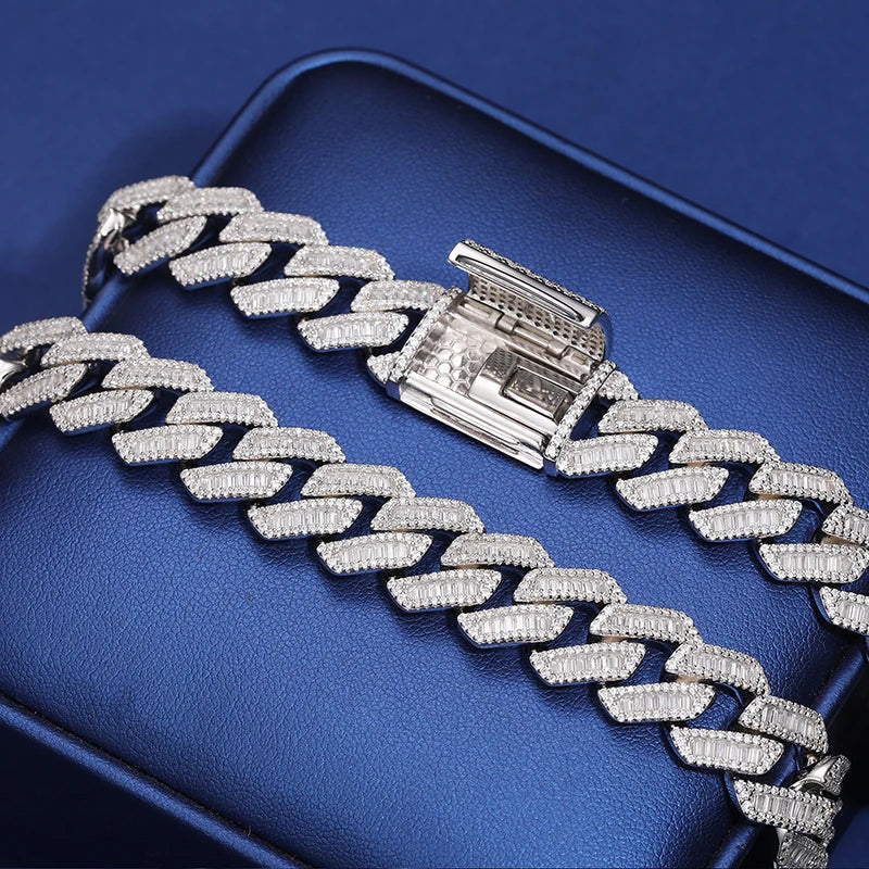 12-22mm - Baguette Center Row Cuban Link Chain