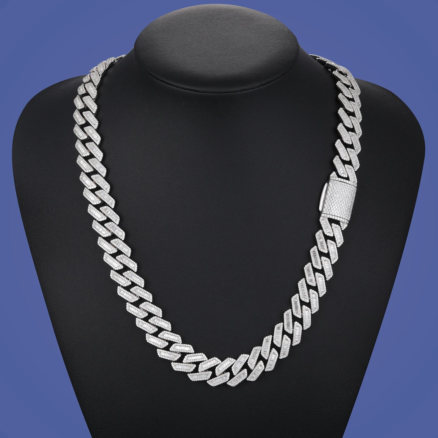 12-22mm - Baguette Center Row Cuban Link Chain