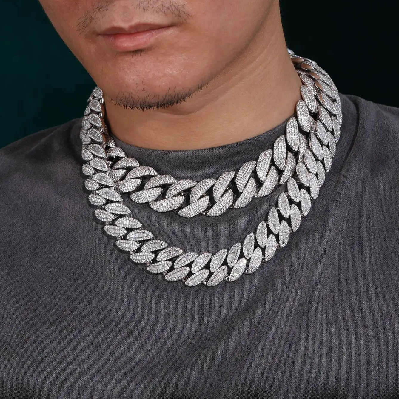 14-20mm - Heavy Baguette Cuban Link Chain