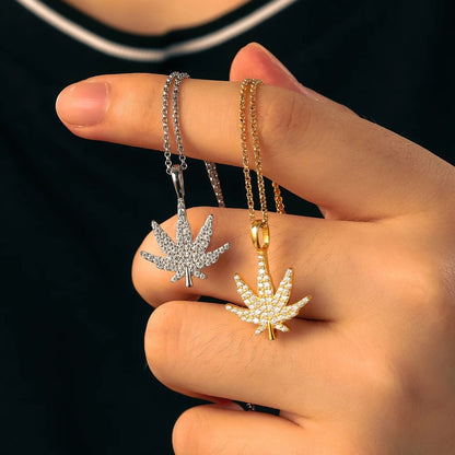 Micro Marijuana Leaf Pendant