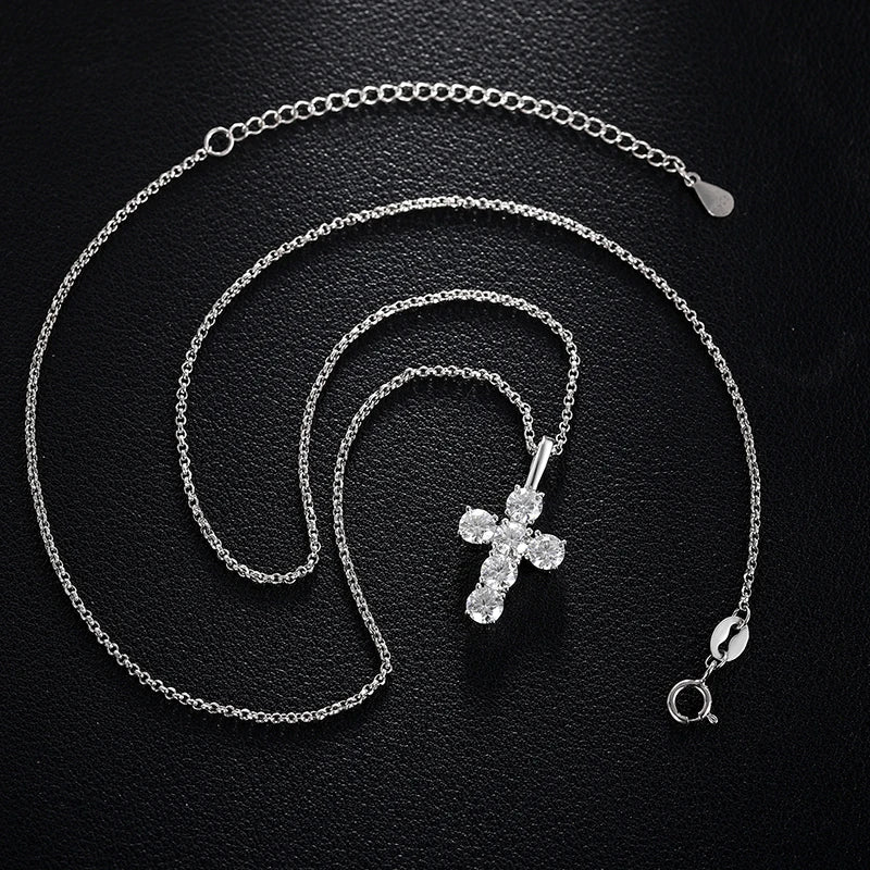 4mm Round Cut Cross Pendant