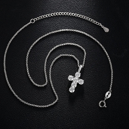 4mm Round Cut Cross Pendant