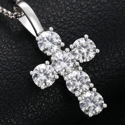 4mm Round Cut Cross Pendant