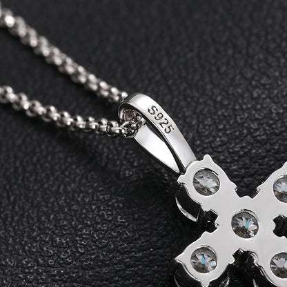 4mm Round Cut Cross Pendant