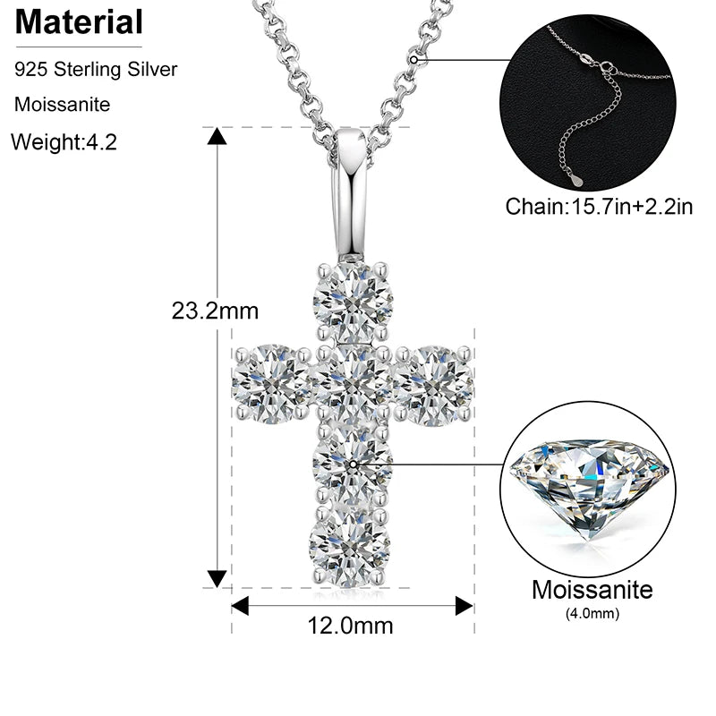 4mm Round Cut Cross Pendant