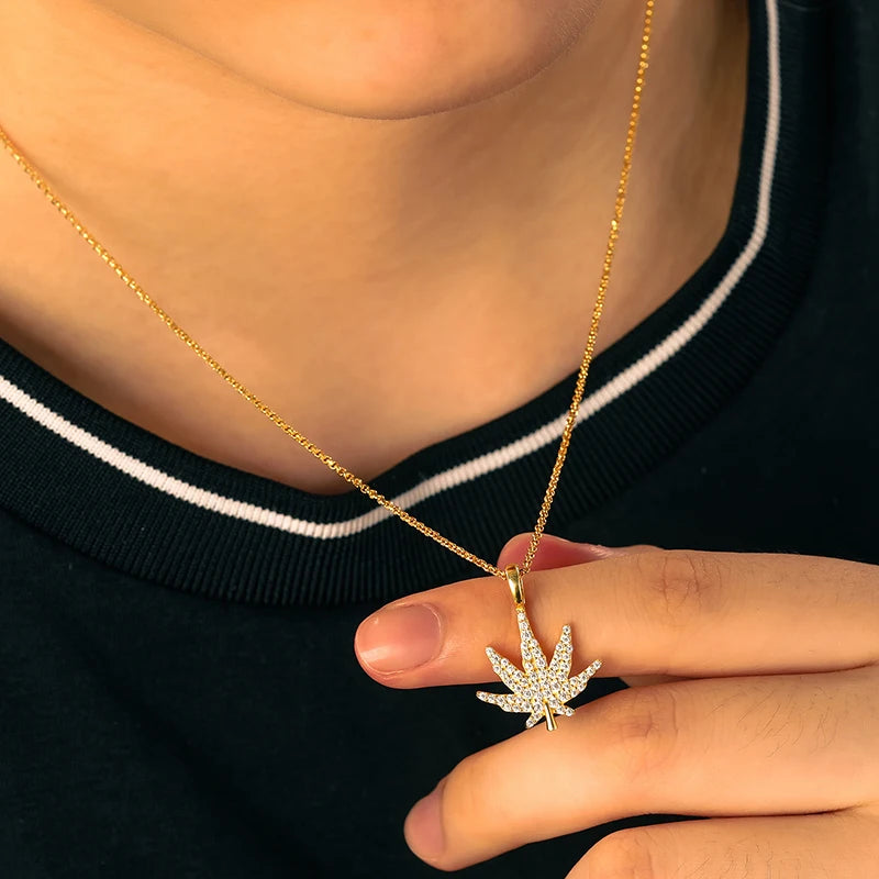 Micro Marijuana Leaf Pendant