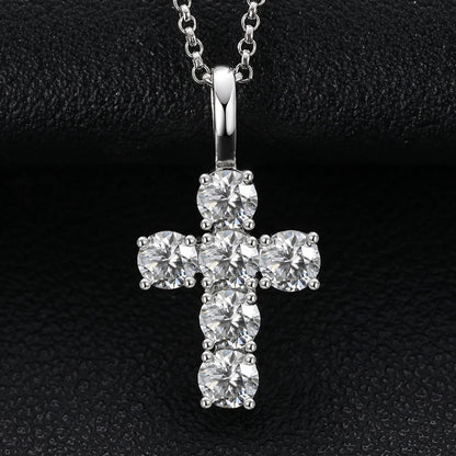 4mm Round Cut Cross Pendant