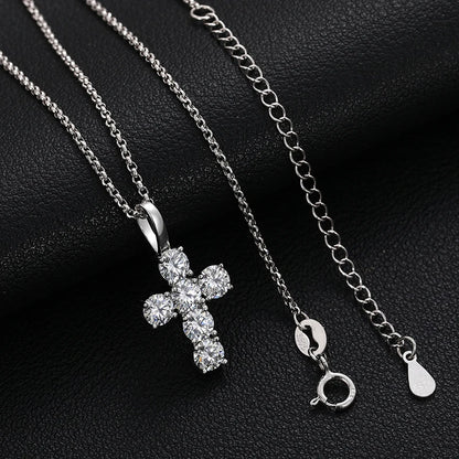 4mm Round Cut Cross Pendant