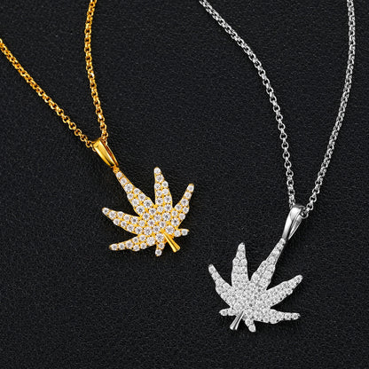 Micro Marijuana Leaf Pendant