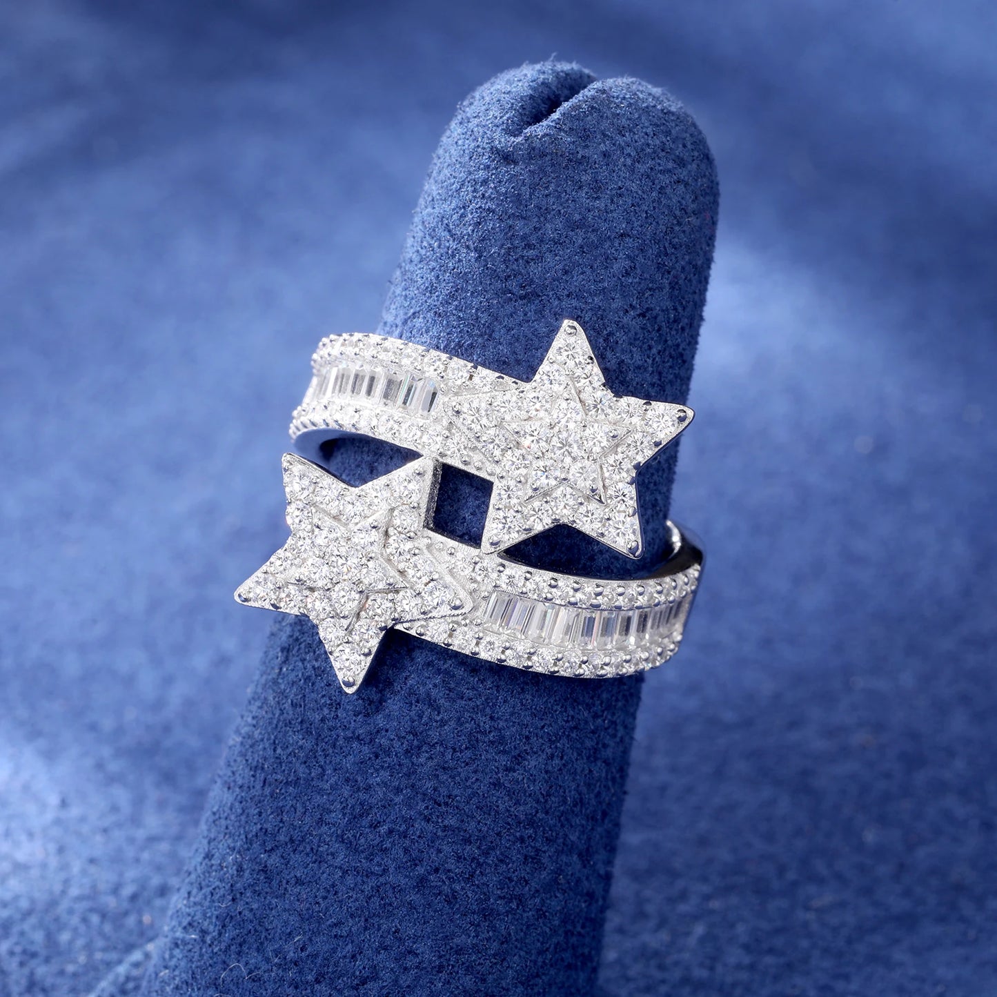 Baguette Double Star Ring