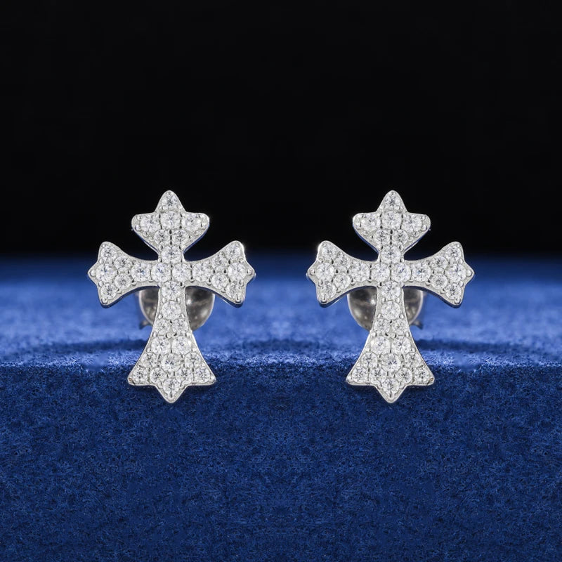 Goth Cross Stud Earrings