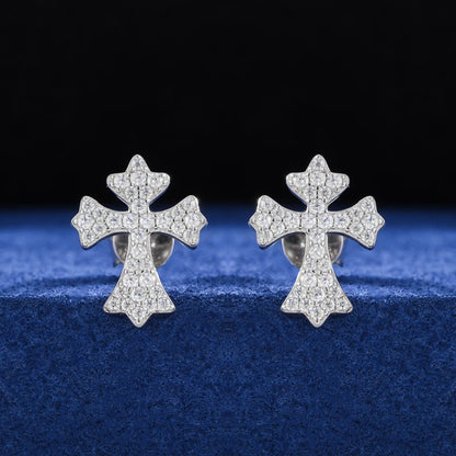 Goth Cross Stud Earrings