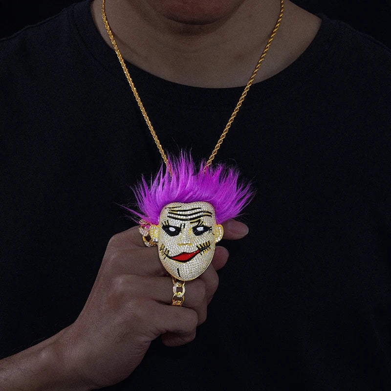 Purple Hair Zombie Pendant