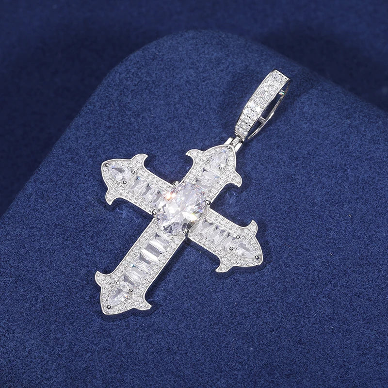 Baguette Gothic Cross Pendant