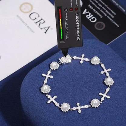 Pearl Cross Bracelet