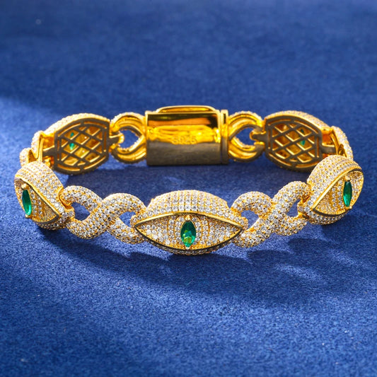Gem Stone Evil Eye Infinity Bracelet