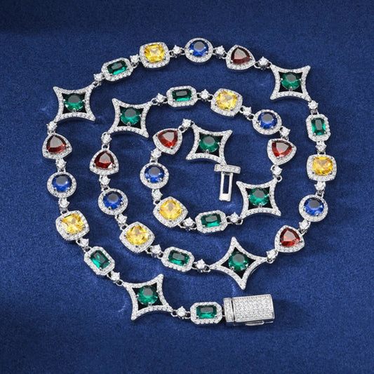 Multi Colored Gems & Shapes Tennis Chain