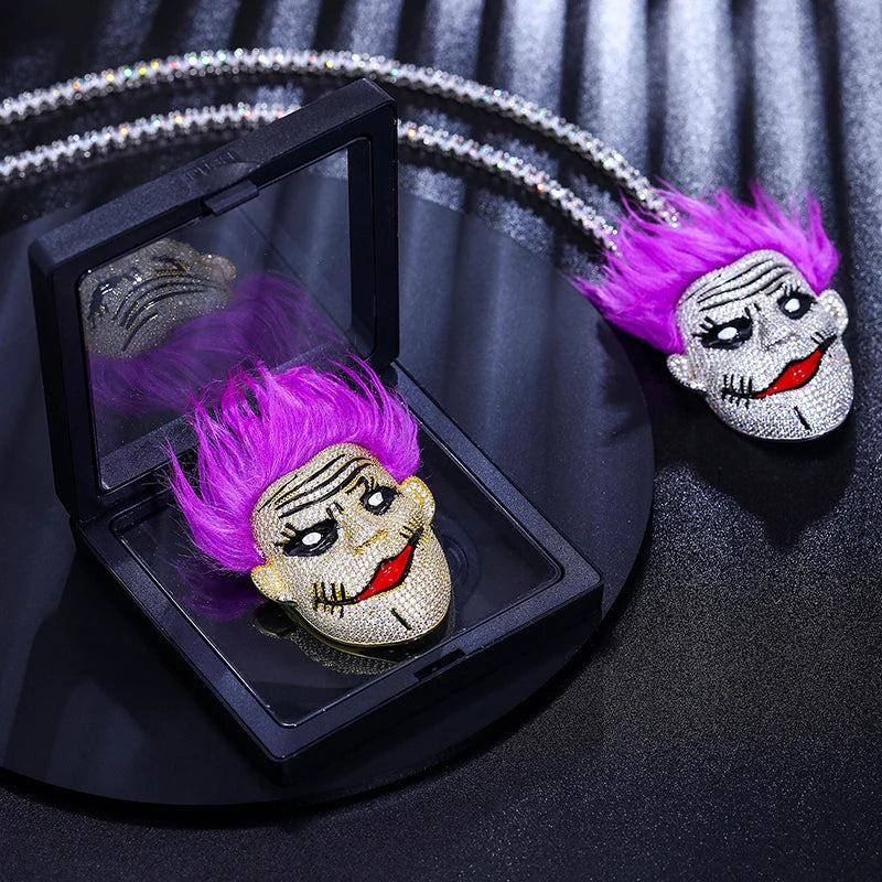 Purple Hair Zombie Pendant