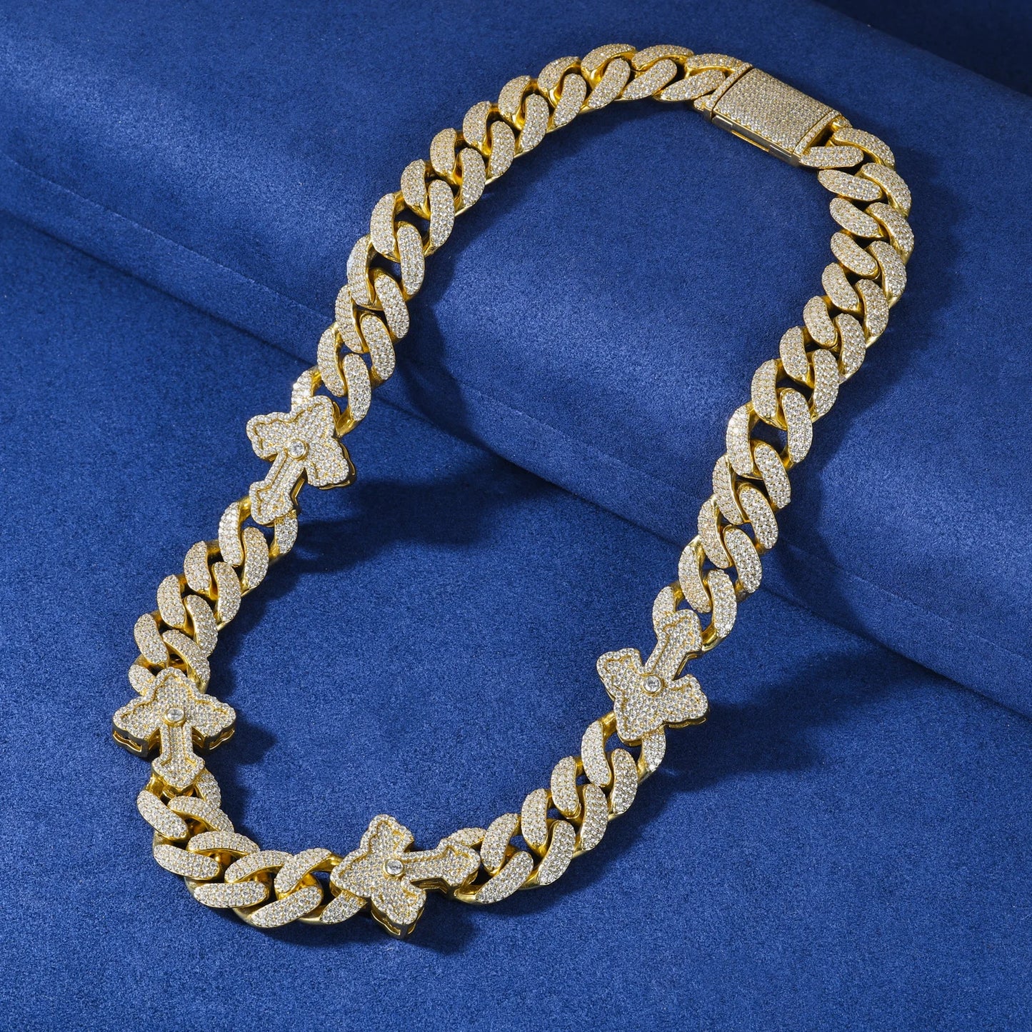 Cross Round Cuban Link Chain