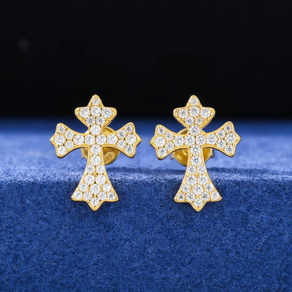 Goth Cross Stud Earrings