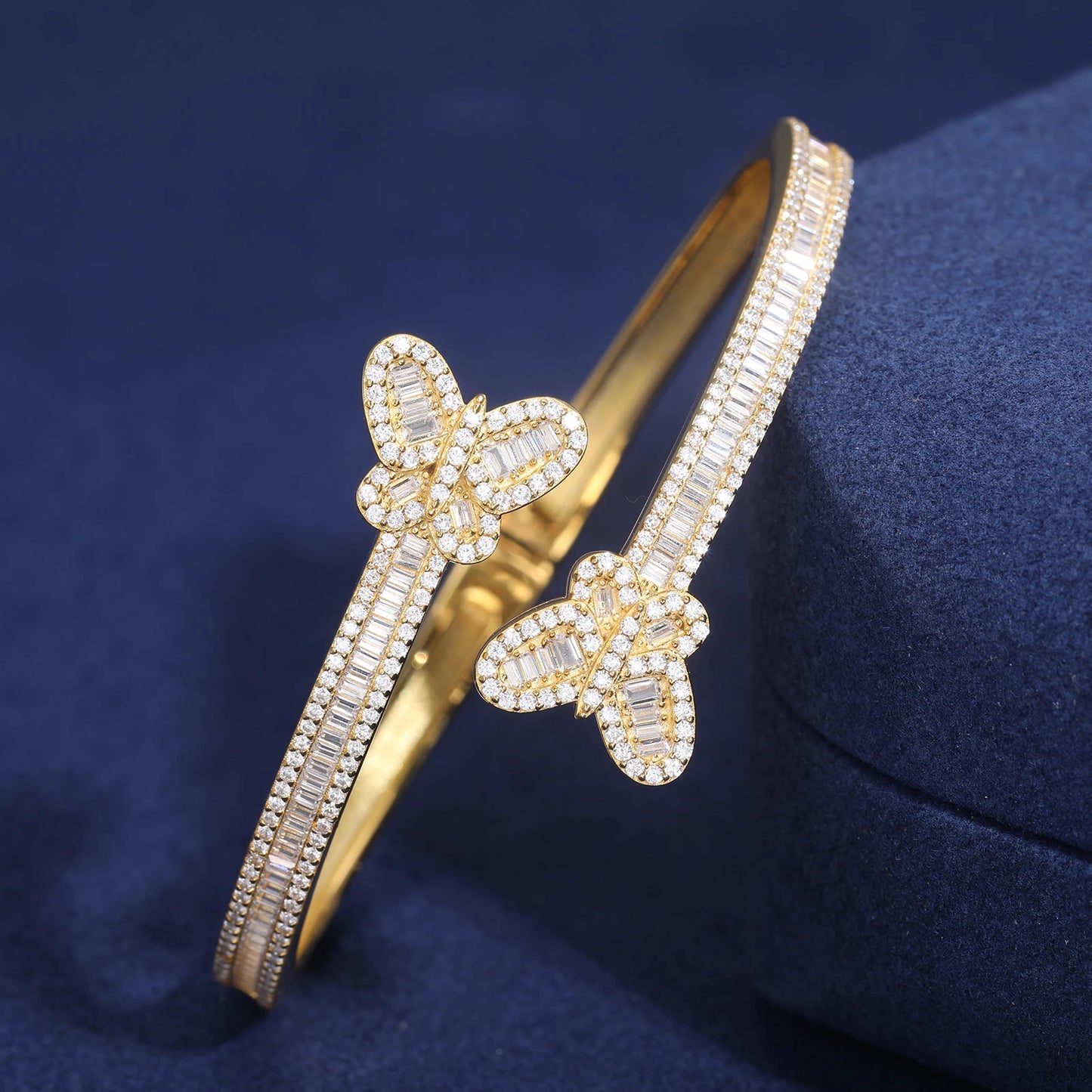 Baguette Butterfly Bangle