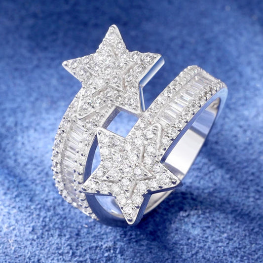 Baguette Double Star Ring