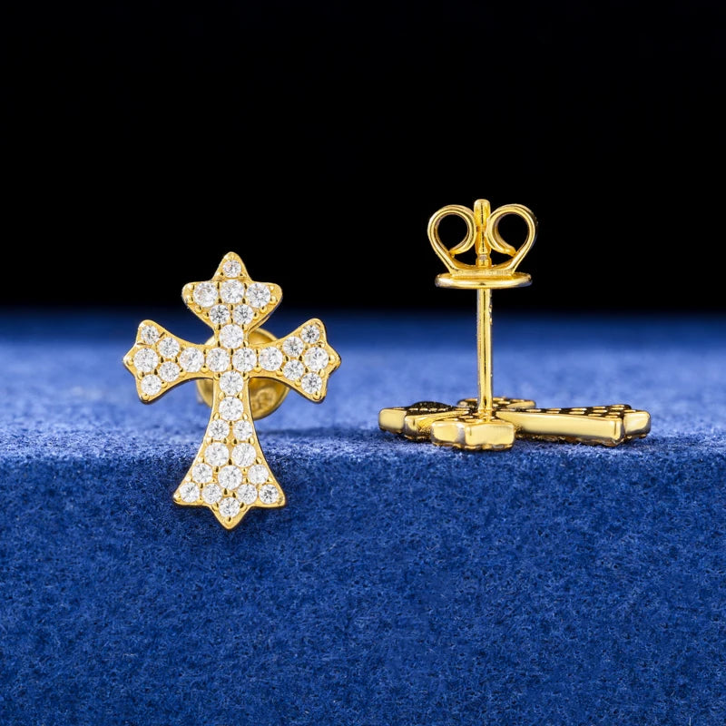 Goth Cross Stud Earrings