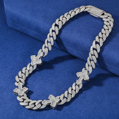 Cross Round Cuban Link Chain