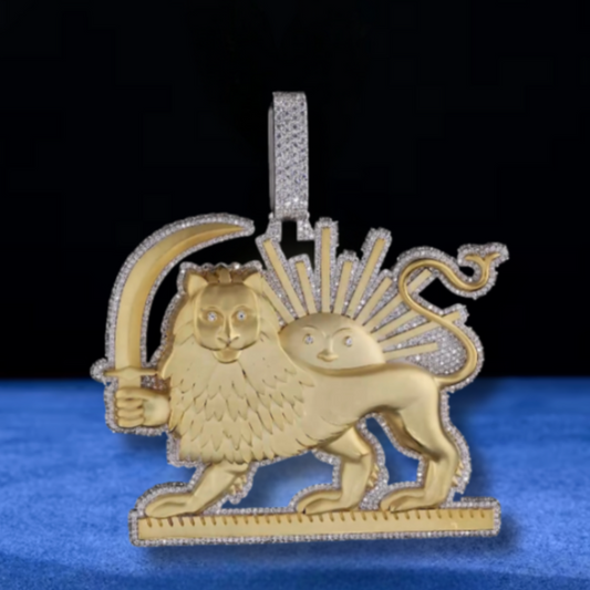 Shir-o-Khorshid Matte Gold Pendant