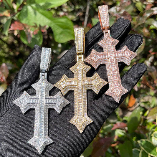 Baguette Goth Cross Pendant